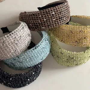 Wide padded mesh headband women's fashion woven hair hoop stylish hair accessories