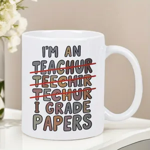 Funny teacher coffee mug white ceramic cup for teacher day gift office daily drinking use