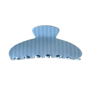 Pinza para el pelo a rayas azules para mujer, elegante pinza de acetato para peinados diarios bonitos.