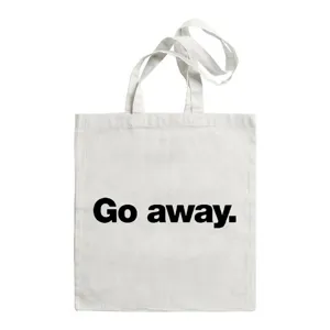 Witte canvas shopper voor vrouwen, casual schoudertas met trendy letteropdruk voor dagelijks.