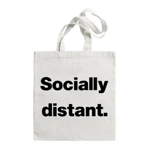 Casual witte canvas shopper tas met zwarte letteropdruk voor dagelijks handig gebruik.
