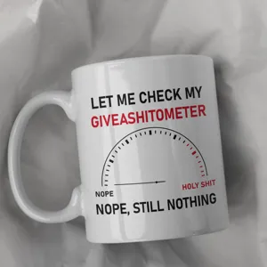 Tasse à café amusante avec design de jauge, tasse cadeau en céramique pour amis et collègues