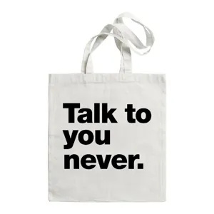 Casual witte canvas boodschappentas met stijlvolle zwarteletterprint voor dagelijks.