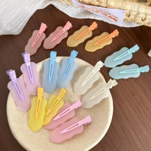 Children macaron wave hair clips set, cute side clips for bangs and cute daily hair accessories.