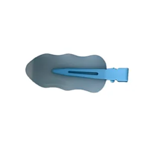 Cute macaron blue wavy crease free hair clip for girls sweet bangs side hair accessory main
