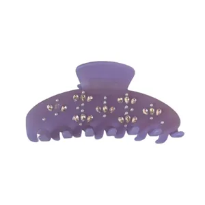 Molla per capelli viola con strass e perle, elegante pinza squalo per acconciature quotidiane.
