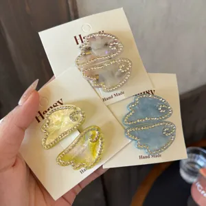 Acetate rhinestone hair clips cute wing side clips hairpin stylish hair accessories set