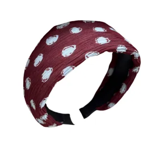 Korean retro polka dot wide headband for women, fashionable high crown accessory new.