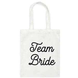 Weisse Team Bride Baumwolltaschen Canvas Beutel Junggesellinnenabschied Schultertasche.