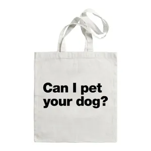 Witte canvas shopper tas met grappige zwarte letterprint casual schoudertas voor vrouwen