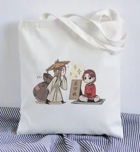 Canvas Tragetasche mit Anime-Druck, lässige Umhängetasche für den Alltag, praktische Tasche.