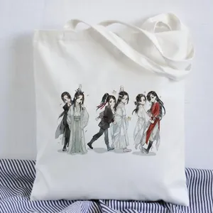 Tian Guan Ci Fu Anime Druck Leinwand Tragetasche, lässige Harajuku Schulter Einkaufstasche.