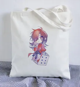 Anime Druck Leinen Tragetasche Harajuku Lässig Schulter Einkaufstasche Süße Studenten Tasche