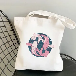 Ιαπωνική Harajuku Τσάντα Canvas με Τύπωμα Μεγάλο Κύμα Καθημερινή Τσάντα Ώμου Μεγάλη Χωρητικότητα Επαναχρησιμοποιούμενη Τσάντα Αγορών