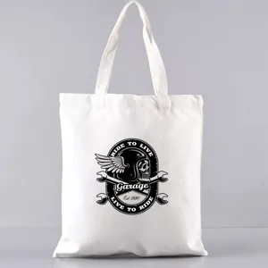 Weißer Segeltuch Shopper mit Retro Totenkopf Grafikprint, lässige Schultertasche Tasche.