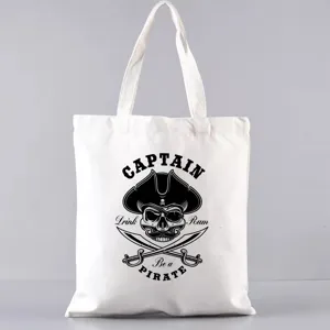 Kreative Skulls Druck Canvas Tote Bag Unisex Retro Schulter Einkaufstasche College Lässige Handtasche Für Den Täglichen Schulweg