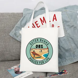 Outer Banks Segeltuch Tragetasche, Freizeit Umhängetasche und Einkaufstasche mit Strand Motiv.