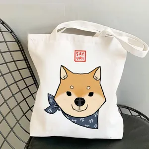 Süße Shiba Inu Print Canvas Tragetasche, Freizeittasche für Studenten und Alltag.