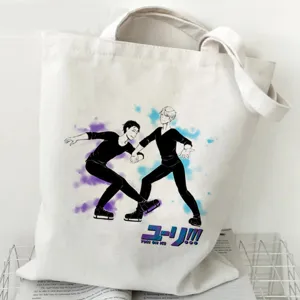 Yuri on Ice Segeltuch Tragetasche, lässige Schultertasche für Studenten, Baumwolltasche.