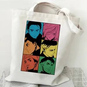 Lässige Segeltuch-Tragetasche mit Anime-Charakterdruck für den täglichen Gebrauch.
