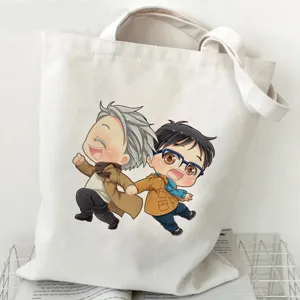 Yuri on Ice Anime Druck Segeltuch Tasche, süße Schulter Einkaufstasche für Studenten Alltag.