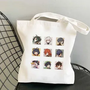 Genshin Impact Anime Charakter Canvas Tragetasche, süße Schülertasche für den Alltag.