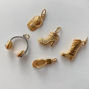 Gold silber metall charms anhänger set kreative schuhe hut kopfhörer stilvoll schmuck