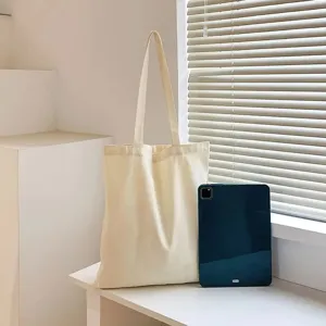 Minimalistische canvas draagtas dagelijkse opslag reizen shopping detailweergave
