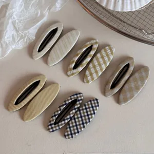 Set di fermagli per capelli in tessuto a quadri stile coreano accessori bellissimi