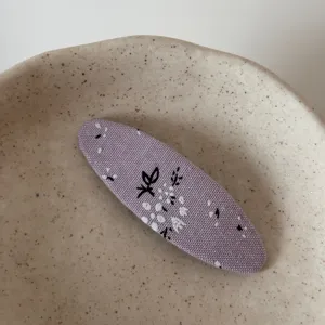 Exquisite floral fabric BB hair clip detailed view, cute Korean style snap pin for women and girls.
