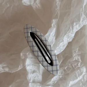 Korean style plaid hair clip, cute fabric wrapped BB clip for side hair and daily styling.