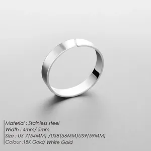 Bague Ouverte en Acier Inoxydable Minimaliste pour Hommes Femmes Géométrique Couleur Unie Ajustable Anneau Simple Bijoux Cadeau