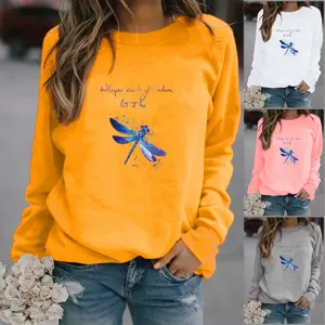 Women's Casual Polyester Printed Sweatshirt Round Neck Long Sleeve Top Animal Floral Pattern Graphic Pullover Daily Wear