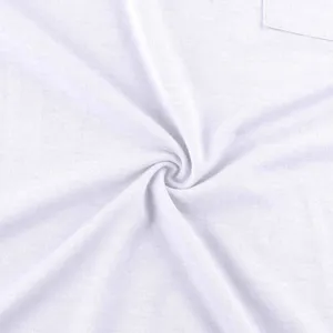 White short sleeve t-shirt detail texture fabric close-up view with pocket design for men women