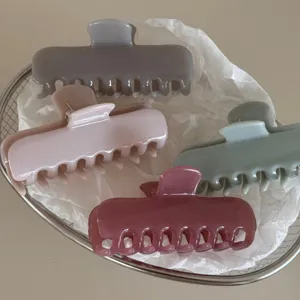 Jelly color French hair claw clip medium size elegant shark clip for women styling hair accessories