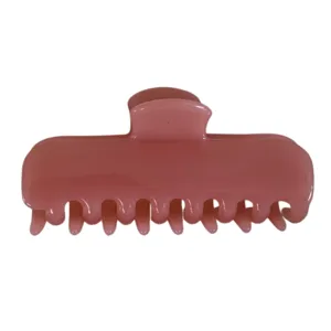 Pink jelly hair claw clip medium size French style hair accessory for daily elegant styling use.