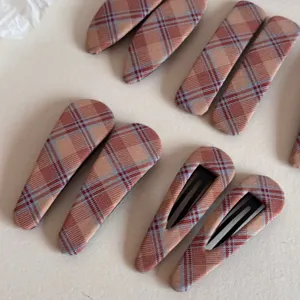 Pinzas para el pelo de cuadros vintage pasadores de tela bonitos para mujer accesorios de moda