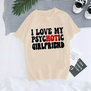Camiseta de manga corta beige informal con estampado divertido, parte superior.