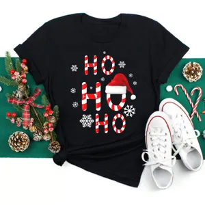 Christmas Santa Claus Printed T-Shirt For Men Women Unisex Short Sleeve Round Neck Casual Festive Top Holiday Apparel