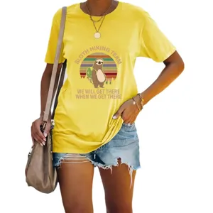 Dames Casual Luiaard Print T-Shirt Korte Mouw Zomer Ronde Hals Gele Top Casual Wear