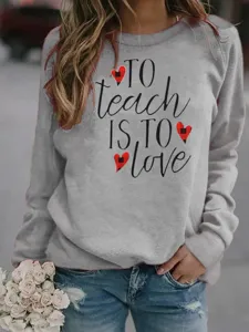 Lässiger Damen Pullover mit Grafikdruck, Rundhalsausschnitt und langen Ärmeln für den Alltag.