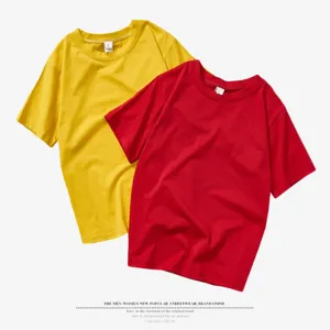 Plain crewneck short sleeve t-shirt detail view, ideal for custom printing and casual daily wear.