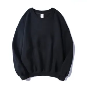 Black crewneck sweatshirt long sleeve casual basic pullover comfortable top for men women