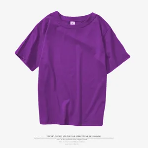 Plain purple short sleeve crewneck t-shirt casual basic daily wear summer top apparel