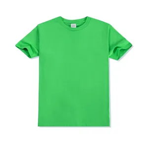 Men's pure cotton crew neck short sleeve blank t-shirt casual solid green basic top