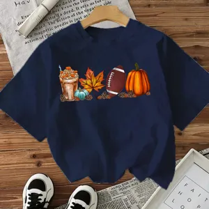 Damen Kurzarm T-Shirt Herbst Halloween Grafik lässiges loses Oberteil bequeme Alltagskleidung
