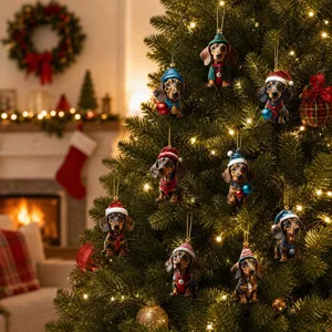 Christmas dachshund hanging tree ornaments cute holiday puppy decoration pendants for home