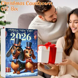 2026 Christmas countdown advent calendar blind box cartoon dachshund acrylic pendant gift
