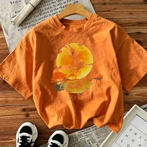 Halloween sorcière graphique impression orange t-shirt à manches courtes haut de fête
