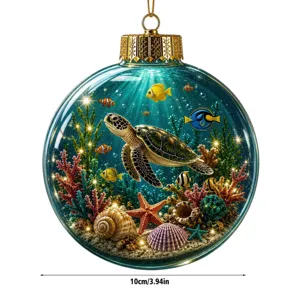 Noël thème océan boule de cristal ornement, décoration de paysage sous-marin miniature